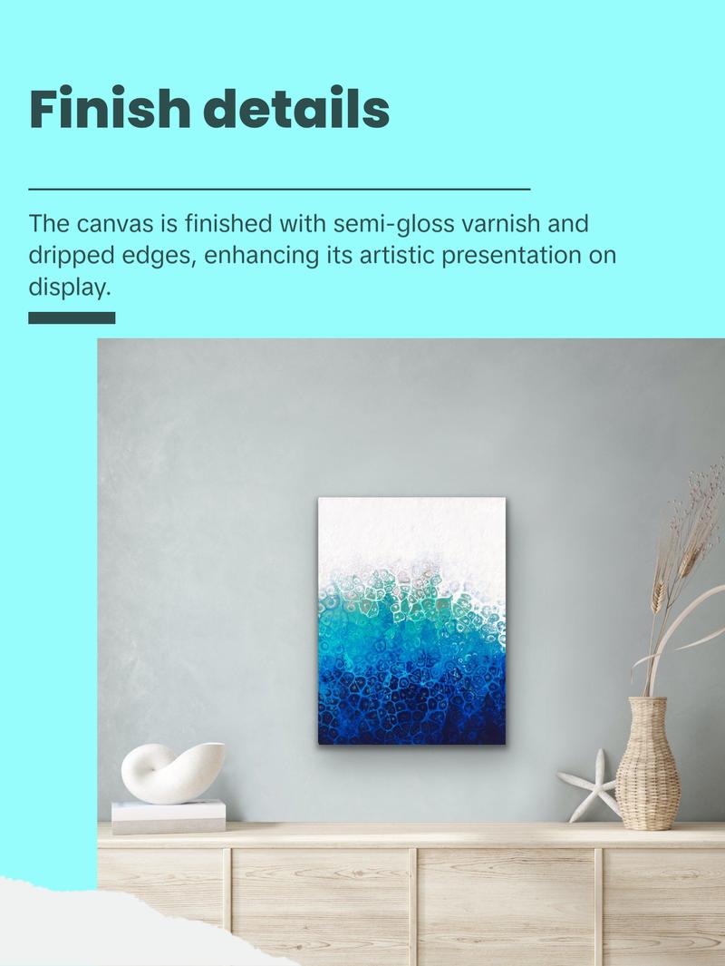 High Tide 18x24x1.5 Canvas Abstract Artwork Inspired by Nature's Patterns in Acrylic Paint for Room Decoration and Wall Ornaments Universe Artistic Photo Print