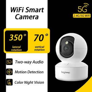 BoyKeep 3MP 5G/2.4GHz WiFi Indoor Home Security IP Smart Baby Monitor Camera Automatic Tracking 24/7 Video Surveillance Camera