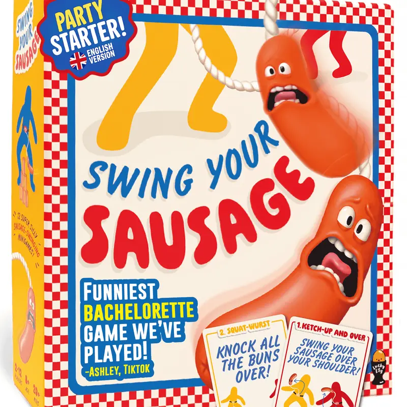 Lucky Egg Swing Your Sausage - Fun Family Party Games for Indoor Games for Adults and Kids - Novelty Toys for Birthdays, Christmases & Festivals