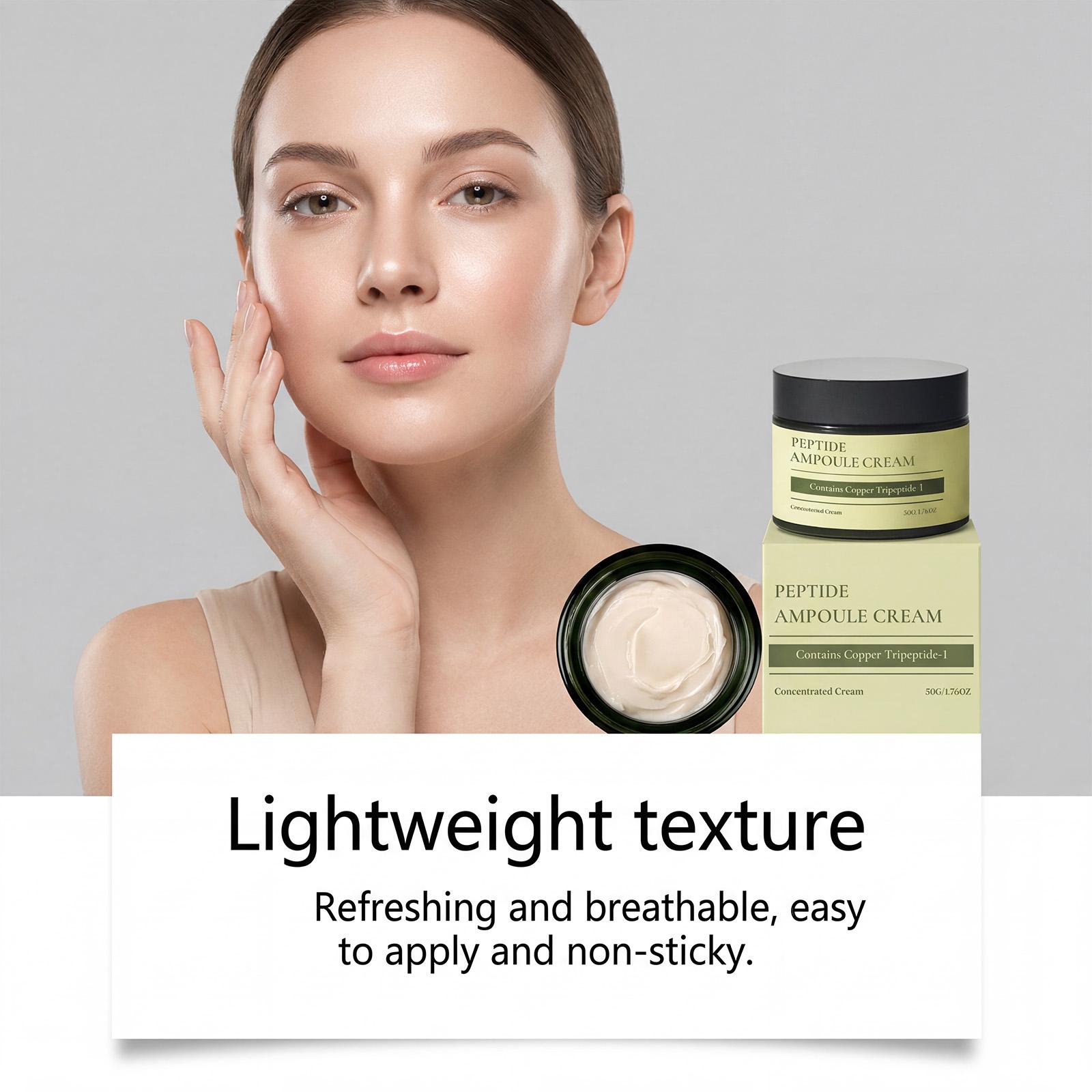 Peptide Ampoule Face Cream with Adenosine Lavander Oil Fine Line Treatment Moisturizing Elastin Boost Korean Skincare (1.69 fl oz)