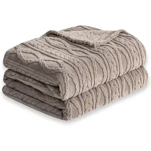 Taupe Fleece Throw Blanket for Couch - Super Soft Cozy Plush Fuzzy Blanket for Sofa, Sherpa Warm Throw for Women,Bed,Chair,50x60 Inches