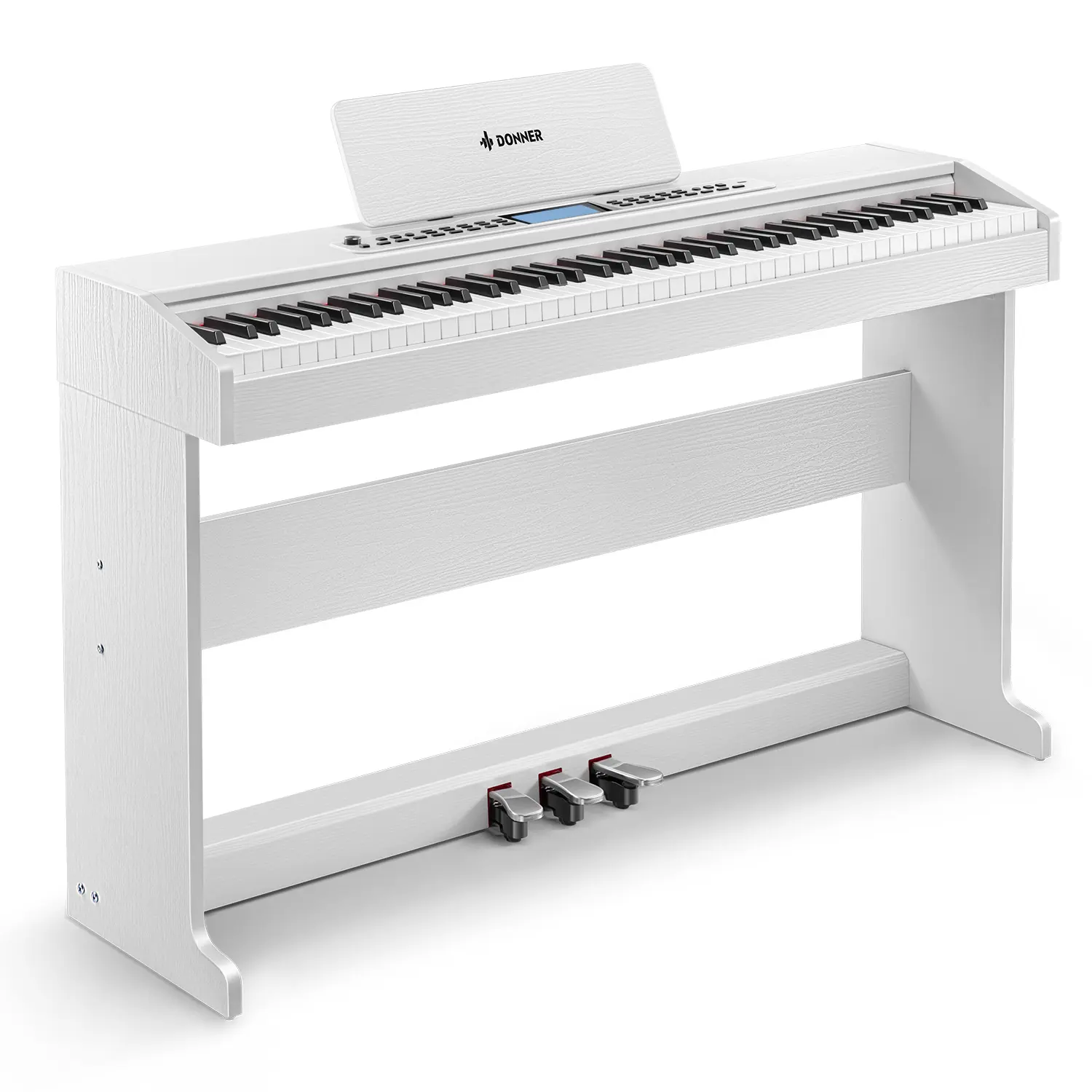 Donner DDP-95 88-Key Weighted Upright Digital Piano Keyboard - White, Beginner-Friendly Electronic Piano