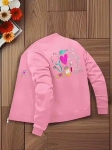 Women's Casual Zipper Jacket Coats, She Works Willingly Print, Fitted Style, All Seasons Wear, Fashionable Ladies Outerwear