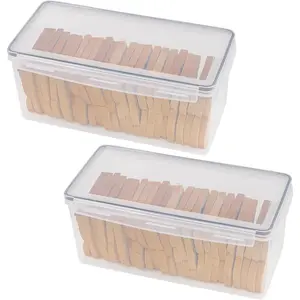 2 Pack Plastic Bread Box, Large Bread Storage Container with Airtight Lid, Bread Keeper Saver Sandwich Holder for Kitchen Counter, 9 Qt / 8.5L Each