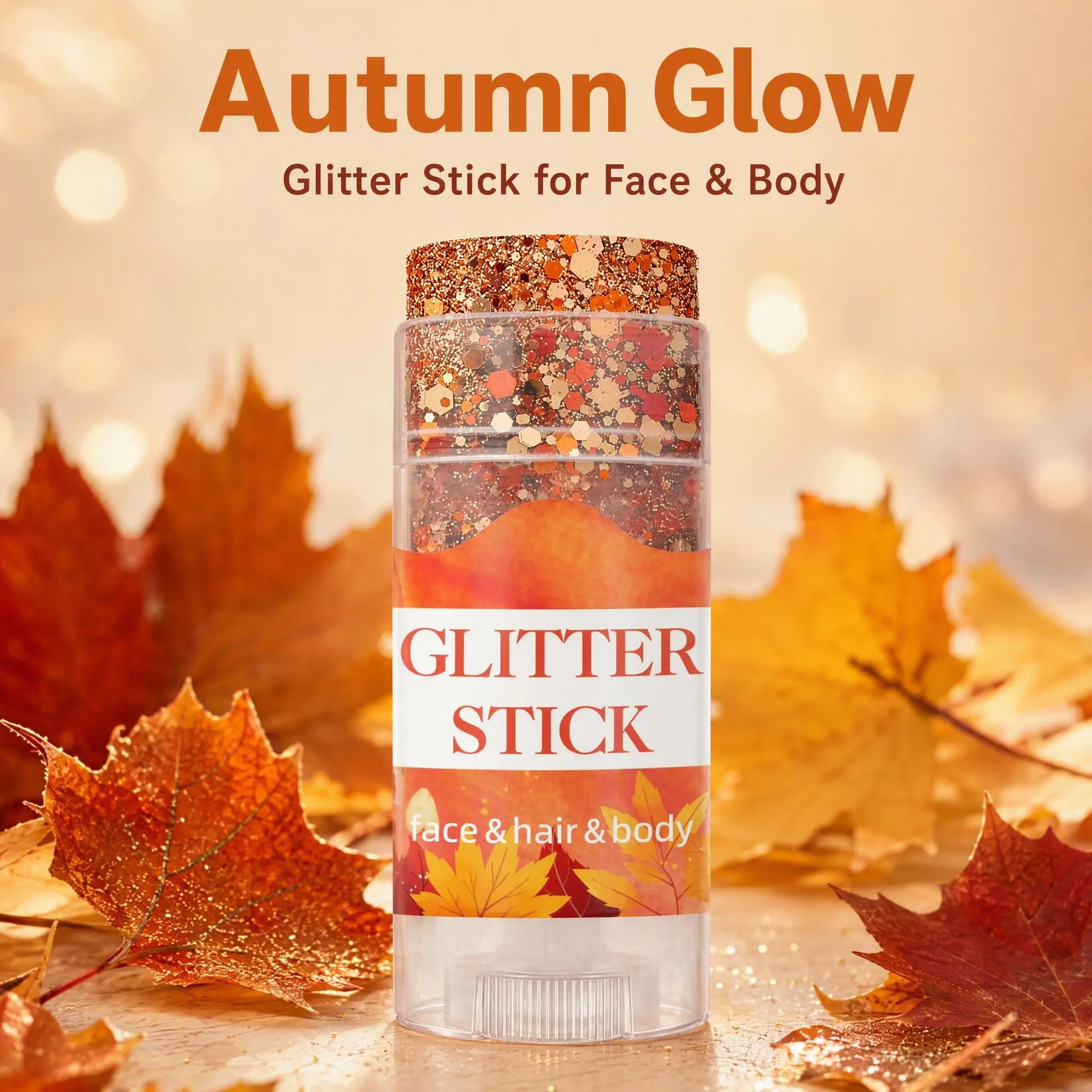 Glitter Stick, Autumn Fall Chunky Glitter for Face Hair Body, Thanksgiving Party Makeup