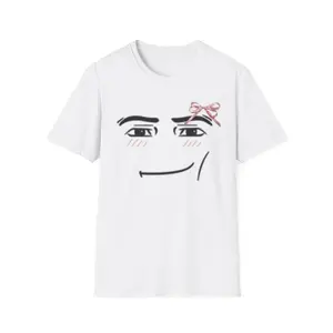 Girly Roblox Smirk | Kawaii Blush Bow Tee