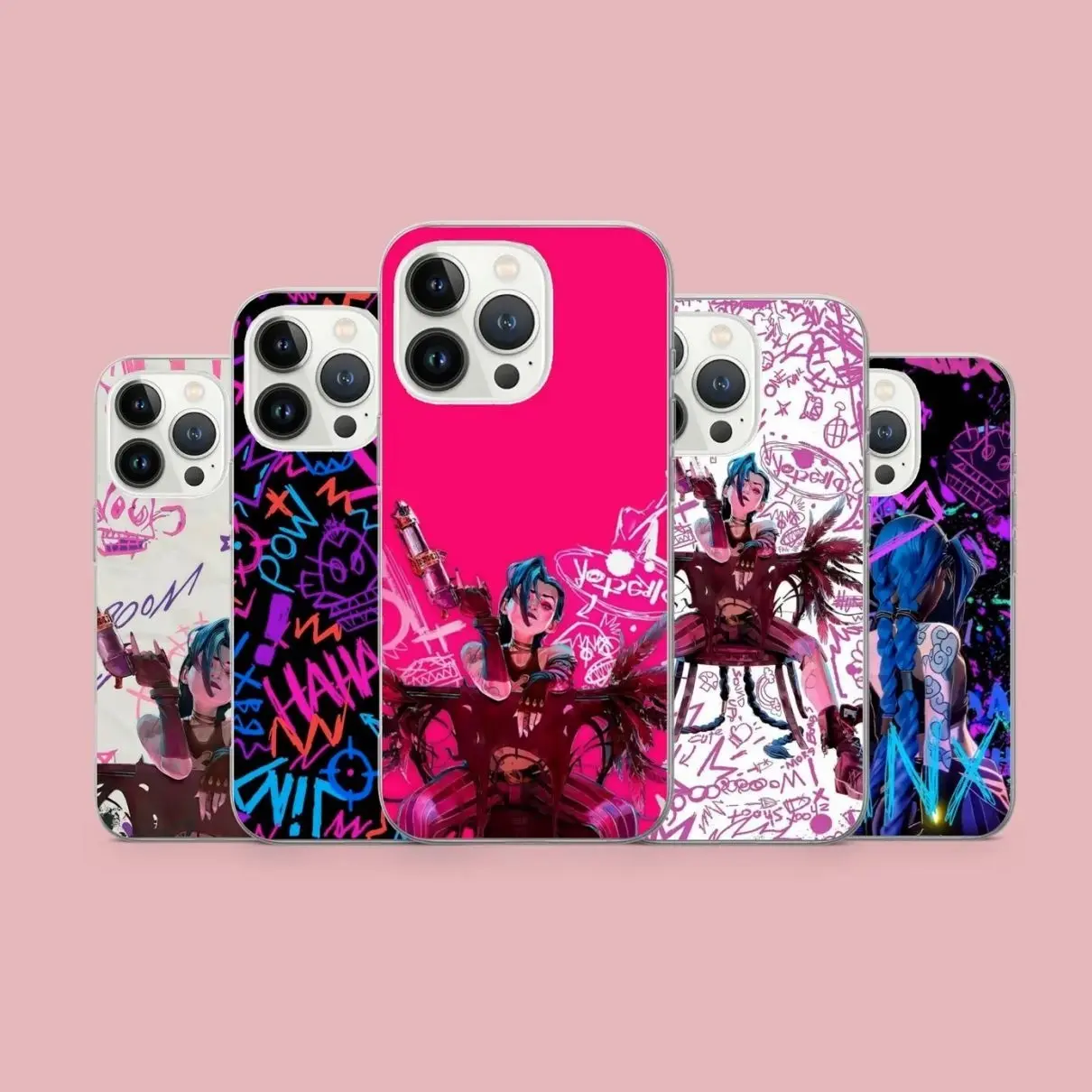 Arcane Jinx Case - Powder Loose Cannon Neon Monkey Graphic Pattern Shockproof Protective Cover Compatible with iPhone X, 11, 12, 13, 14, 15, 16, 17 & Samsung