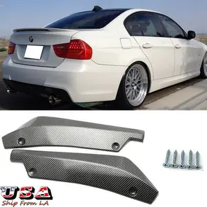 Carbon Fiber Sport Rear Bumper Lip Canards Spoiler For BMW 325i 330i 335i E90