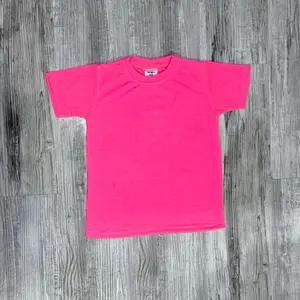 Hot pink polyester shirt blank sublimation htv DT Top Unisex Tshirt Shortsleeve