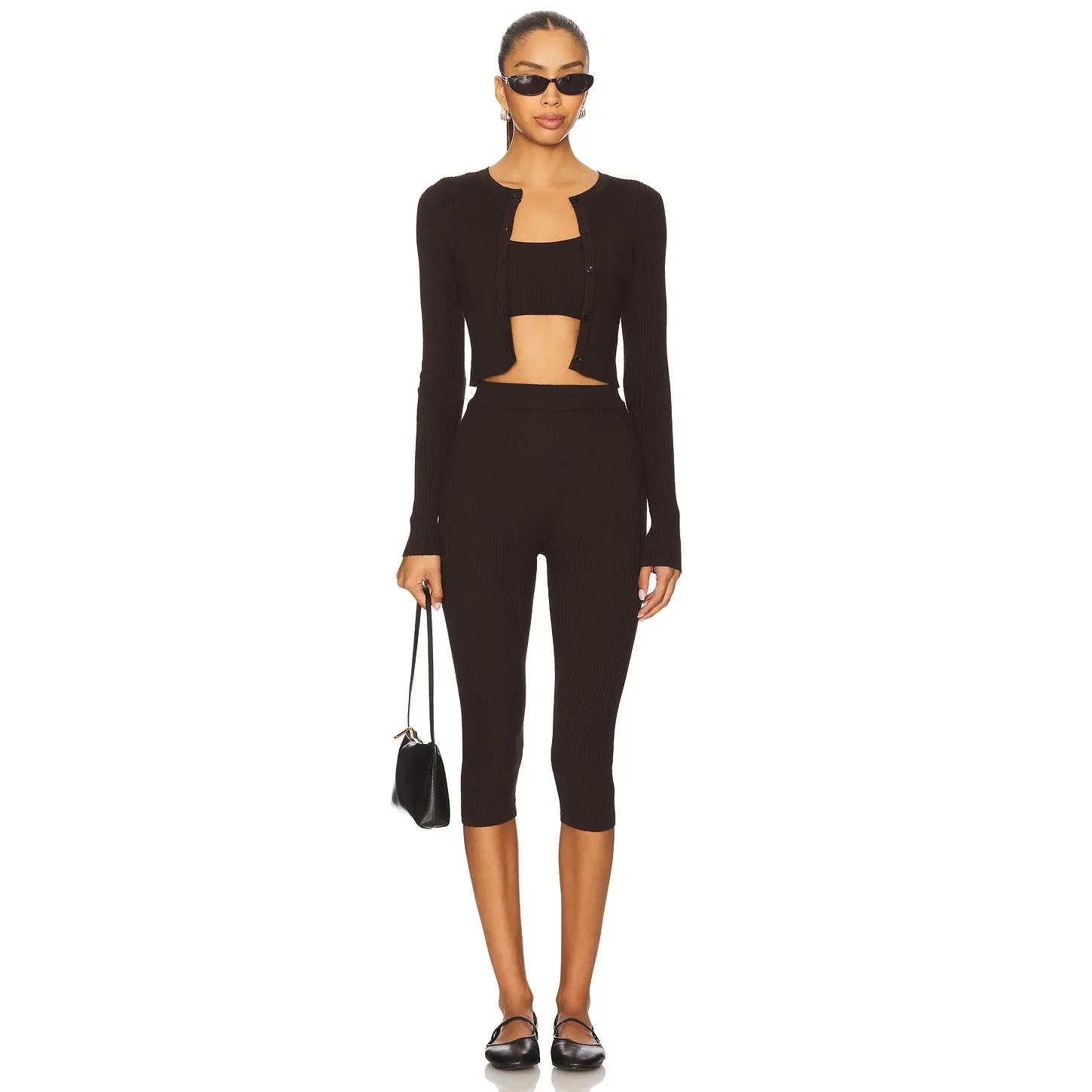 ALL THE WAYS Jude Knit Set in Dark Brown