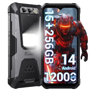 FOSSIBOT F106 Pro Rugged Smartphone Unlocked, 15+256GB Storage 12000mAh Battery 6.58” FHD+ Screen 48MP+20MP+16MP Camera Android 14 110db Big Speaker 512LM Camp Light IP68/IP69K 4G Dual SIM NFC OTG
