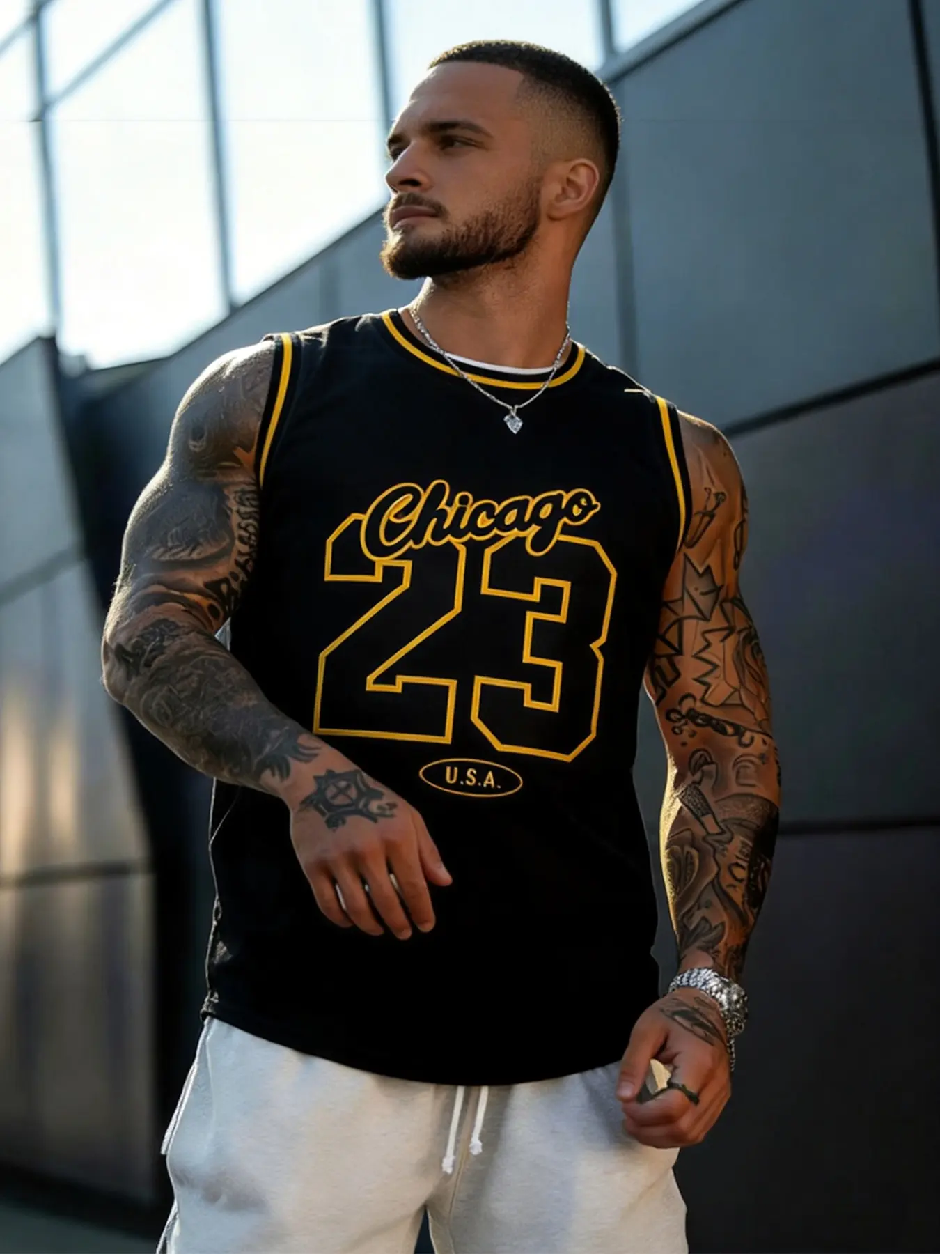 Men Women Chicago Basketball Jersey, Number 23 Embroidered Classic Tank Top, Vintage Sleeveless Breathable Stitched Sports Shirt, Casual Basketball Uniform for Daily Wear Outdoor Sports Fans Gift