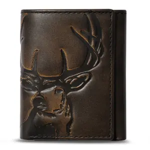 House of Jack Co Deer Trifold Wallet with Leather Finish and Deer Design