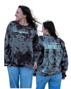 99 Reasons To Stay Another Day Exclusive Bleach Dye Fall Mental Health Awareness Unisex Crewneck