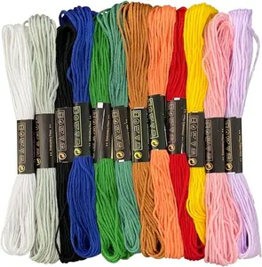 Embroidery Floss 12 Rainbow Color Skeins, Friendship Bracelet String Cross Stitch Embroidery Thread Floss Bracelet Making Yarn, Craft Floss