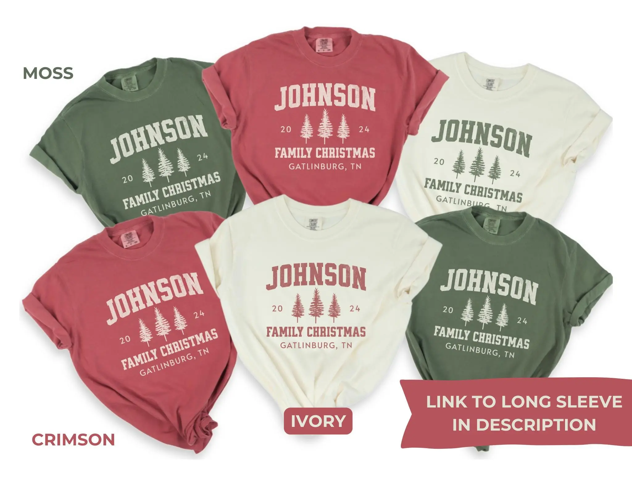 Custom Family Christmas Shirts Comfort Colors Matching Family Christmas Tshirts Personalized Name Christmas Shirt Unisex