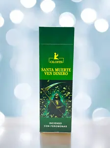 Olofin Santa Muerte Ven Dinero Incense Olofin Square Box 25/8ct Sticks Total 200 Scented Diffuser with Feromonas