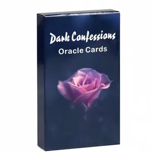 Dark Confessions Oracle Cards, 50pcs/box Romantic Rose Pattern Oracle Card Game, Family Party Entertainment Game Card, Fun Card Game for Teens & Adults, Tarot Card Game, Durable Tarot Cards