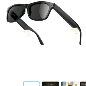 weariQ Bluetooth smart Glasses-shiny Black Audio sunglasses-Black polarized lenses,open-Ear speaker 10-hour playtime hands-free calls voice Assistant hand free calls ,& music