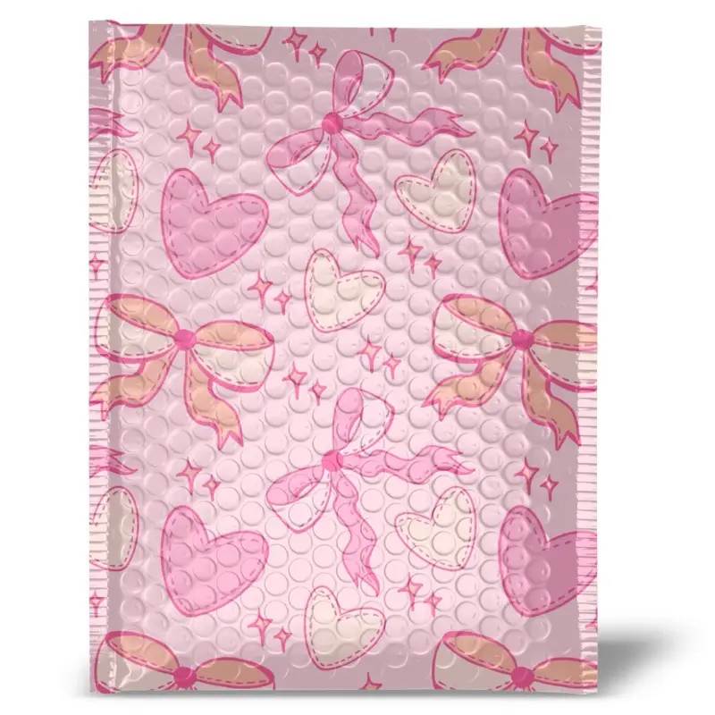 Pretty Package Store Bubble Poly Mailer 50 Pack Shipping Bags for Small Business Large Mailing Envelopes Padded Pink Coquette Bubble Mailer