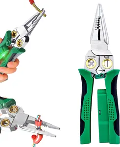 2025 new 8 in 1 Multifunctional Wire Stripper with Voltage Tester,2025 New Wire Stripping Tool,Precision Cable Cutter, Crimper & Lineman's Pliers,1-4mm² Stripping Range,12-250V AC/DC