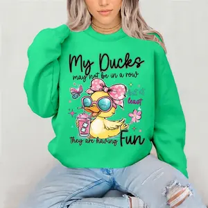 My Ducks May Not Be In A Row Crewneck Sweatshirt Gildan Everyday Style Super Soft Unisex Fit Streetwear Graphic Top warm Womenswear Casual Printed Long Sleeve sarcastic Fun Snarky