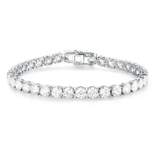 0.05ct Each 18K White Gold 4-Prong Setting Round Brilliant Cut Lab-Grown Tennis Bracelet TG0020