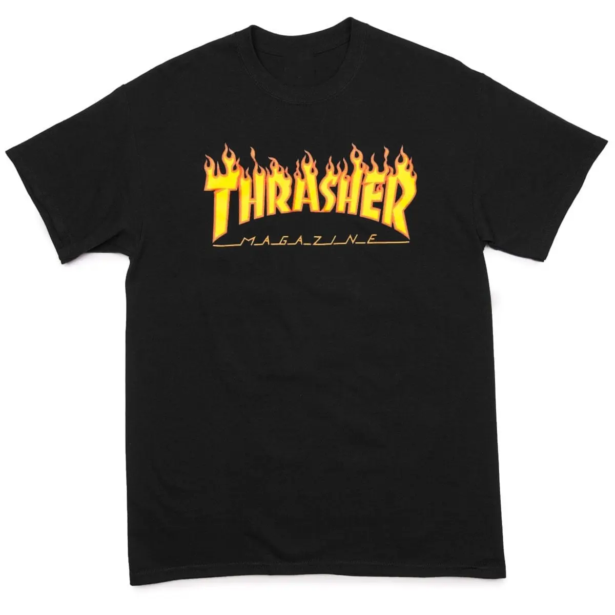 Thrasher  Bold Flame Graphic Retro Casual Unisex Cotton Tee