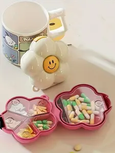 Durable Plastic Medicine Storage Box with Label Dividers, Portable Travel Pill Organizer, Ideal for Vitamins, Capsules, Jewelry, Healthcare