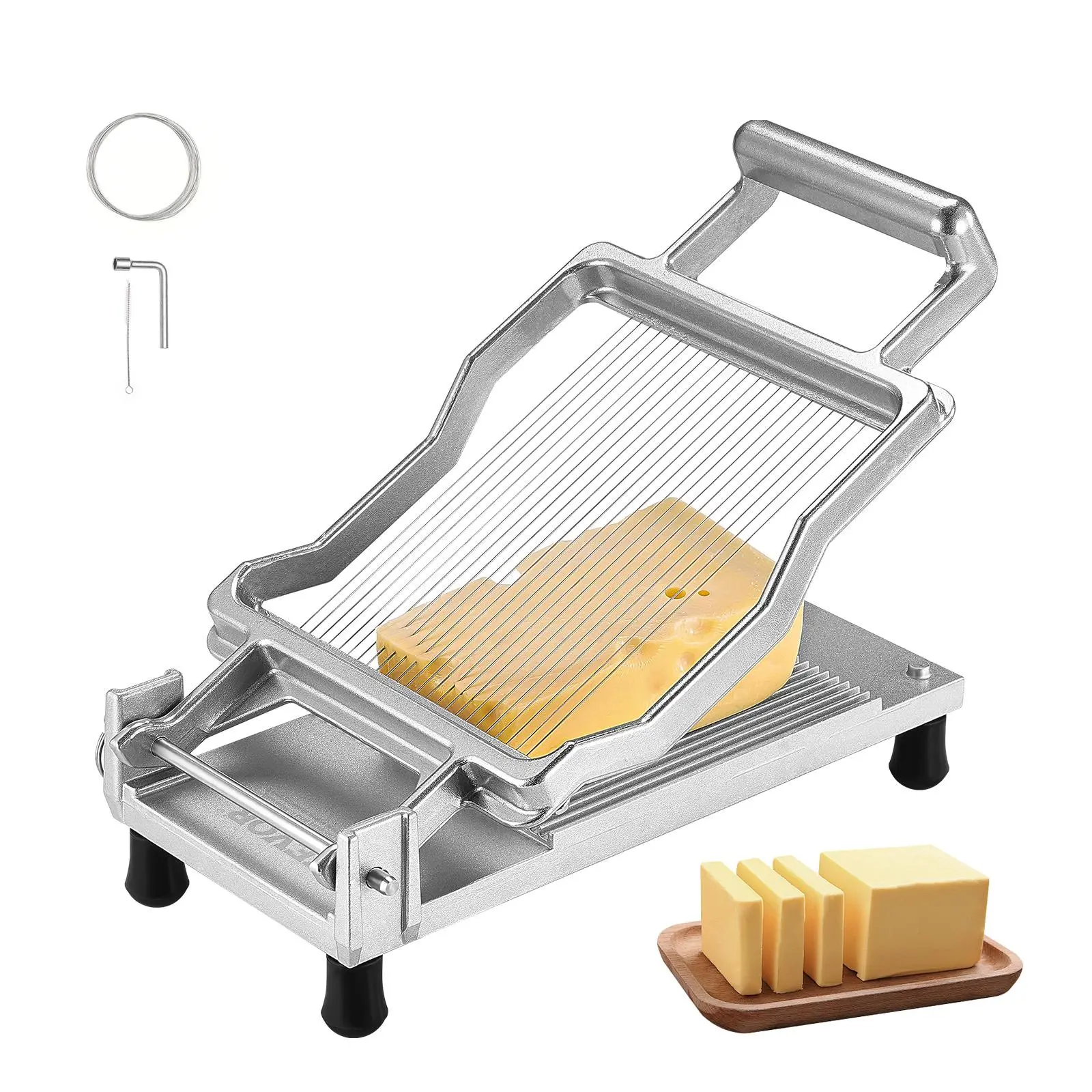 【Summerfinds】VEVOR Cheese Cutter with Wire,  , 0.2" Ultra-Thin Cheeser Butter Cutting Blade, Detachable Cheese Slicer Wire, Aluminum Alloy Commercial Cheese Slicer with 316 Stainless Steel Knife Wire, KitchenUtensils