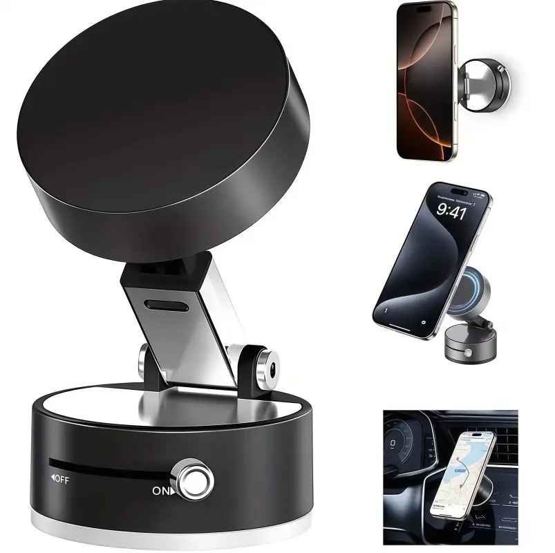 360° Upgraded Multifunctional Folding Magnetic Phone Mount—Compact and lightweight car accessory, non-slip strong magnetic base, dual rows of N52 magnets, tablet car mount, car accessory, everyday essential