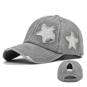 SeSe Code High Messy Bun Ponytail Sun Hat, UV Protection Quick Dry Breathable Baseball Cap