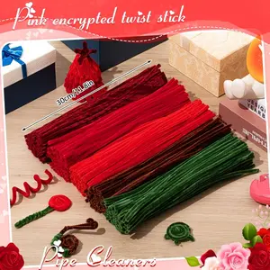 500 Pipe Cleaner Craft, Pipe Cleaners, Snow Velvet Stem Assorted Sticks Bulk Pipe Cleaner Craft Supplies for DIY Craft Creative Projects, Ideal Valentine's Day Mother's Day Gift