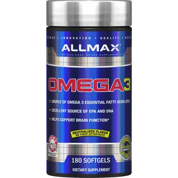Allmax Omega 3 Cold-Water Fish Oil Supplement - 180 Softgels