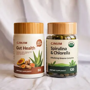 Gut Health Bundle – Natural Supplement Pack with Gut Health Formula + Spirulina & Chlorella – Prebiotics & Probiotics Support