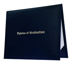 Navy Blue Imprinted Diploma Cover - High School Diploma Covers