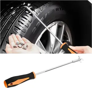 Heavy Duty Tire Rock Remover Tool Stainless Steel Cleaning Hook for Car Motorcycle SUV RV and Truck Universal Wheel Groove Gravel and Debris Cleaner with Easy Grip Handle