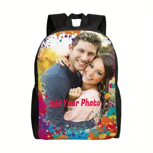 Add Your Photo On Colored Spray Paint, Custom Lightweight Bookbag Schoolbag For Teenager, Personality Casual Backpack For Men Women, Perfect For College & Daily Commute