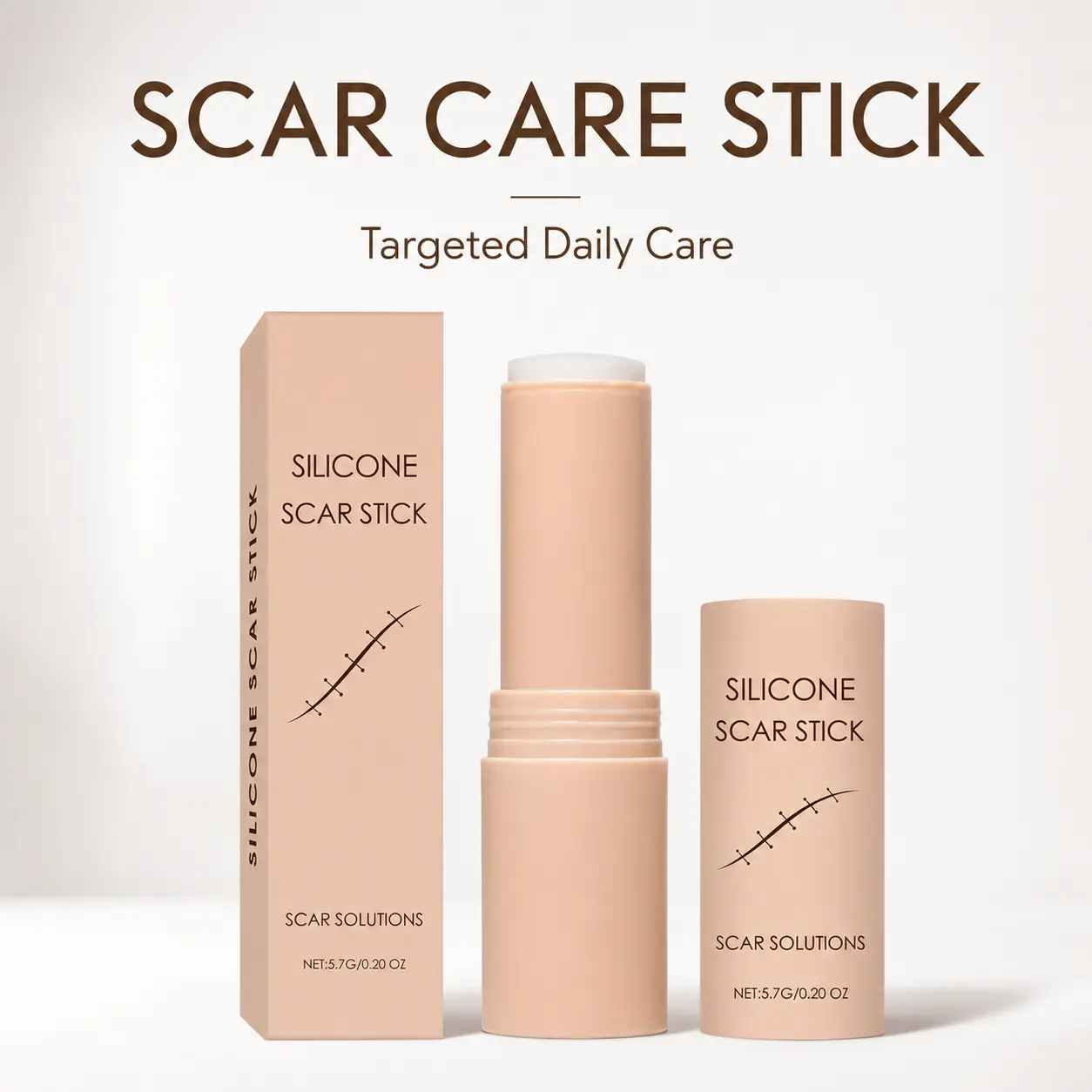 Silicone Scar Care Stick Gel for Face & Body, with Hyaluronic Acid & Centella Asiatica, Soothing Moisturizing Care for Smoother-Looking Skin, Gentle Easy-to-Use Travel Size