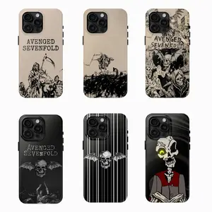 A-Avenged S-Sevenfold Phone Case, A7X Skull Bat Logo Cover, Metal Band Graphic Case for iPhone 17 16 15 14 13 12 11 Pro Max, Gift for fans