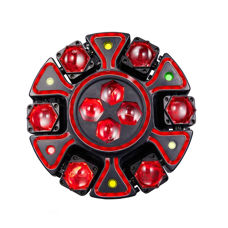 200W Bee Eye Moving Head DJ Light, 6-Arm RGBW LED, Red & Green Laser, White & Amber Strobe, Music Sync, DMX512 & Remote for Home, Clubs & Events