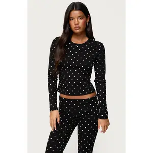Edikted Women's Daliya Polka Dot Long Sleeve Top