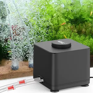 Aquarium Air Pump  Quiet Adjustable Fish Tank 4w/7w/11w Oxygen Aerator Dual Stainless Steel Outlets With Stone Bubbler For Small Medium Large Hydroponic