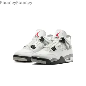 White cement color retro casual comfortable anti-slip and wear-resistant basketball shoes