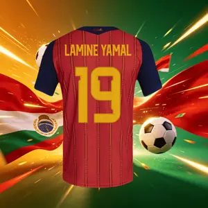 2026 Spain 19#Lamine Yamal and 20#Pedrl Short And Long Sleeve Soccer Jersey Fans Version Breathable