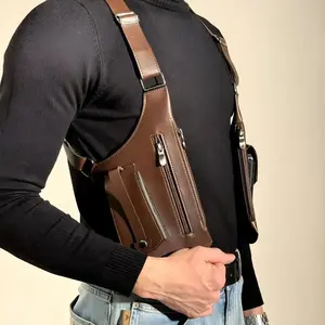 Tactical chest bag, with cross-shoulder strap, multi-pocket design, suitable for outdoor and leisure activities, equipped with adjustable buckles and sturdy construction