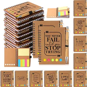 Portable Affirmation Journal with sticky tags, notes and bamboo pen included