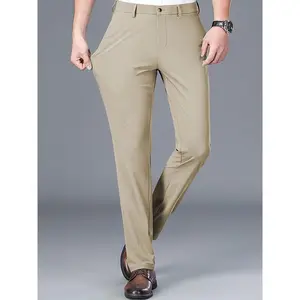 Men's Formal Solid Color Stretch Classic Design Dress Pants For Business