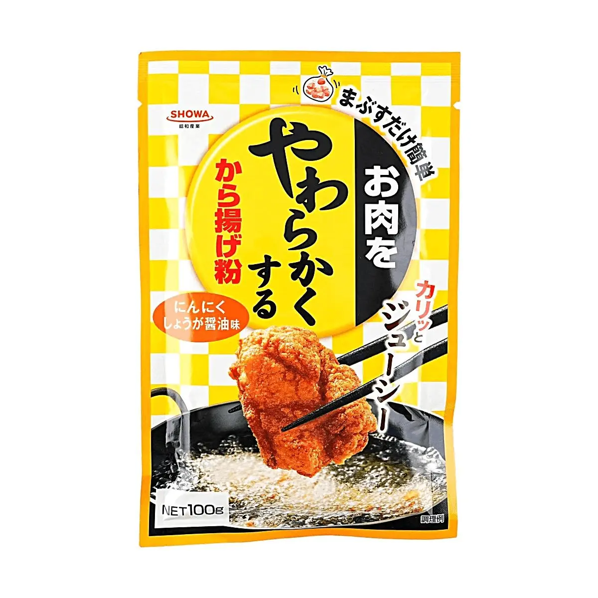 Showa Japanese Karaage Flour Garlic Soy Sauce Flavor - 100g | Tender & Juicy Fried Chicken Coating - No Marination Needed