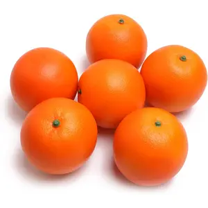 6PCS Simulation Plastic Oranges Yellow Fake Oranges Decorative Fruit Bowls Used for Furniture Decoration Kitchen Decoration Window Display and Photo Props
